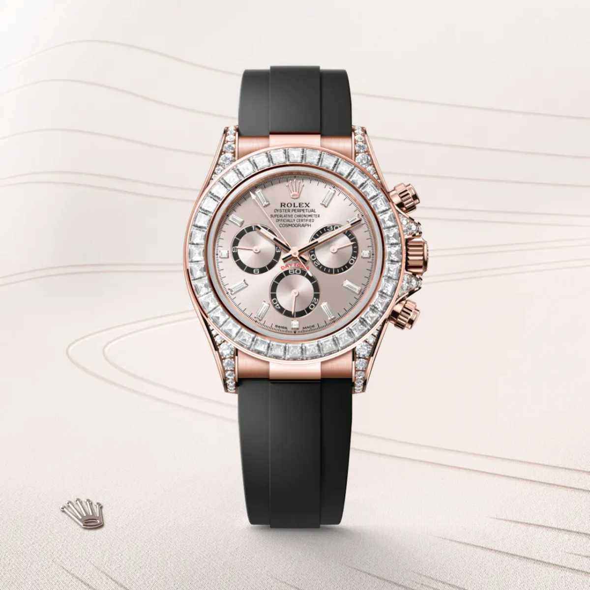 Rolex Cosmograph Daytona in 18 ct Everose gold with lugs set with diamonds, M126535TBR-0002 - Bucherer
