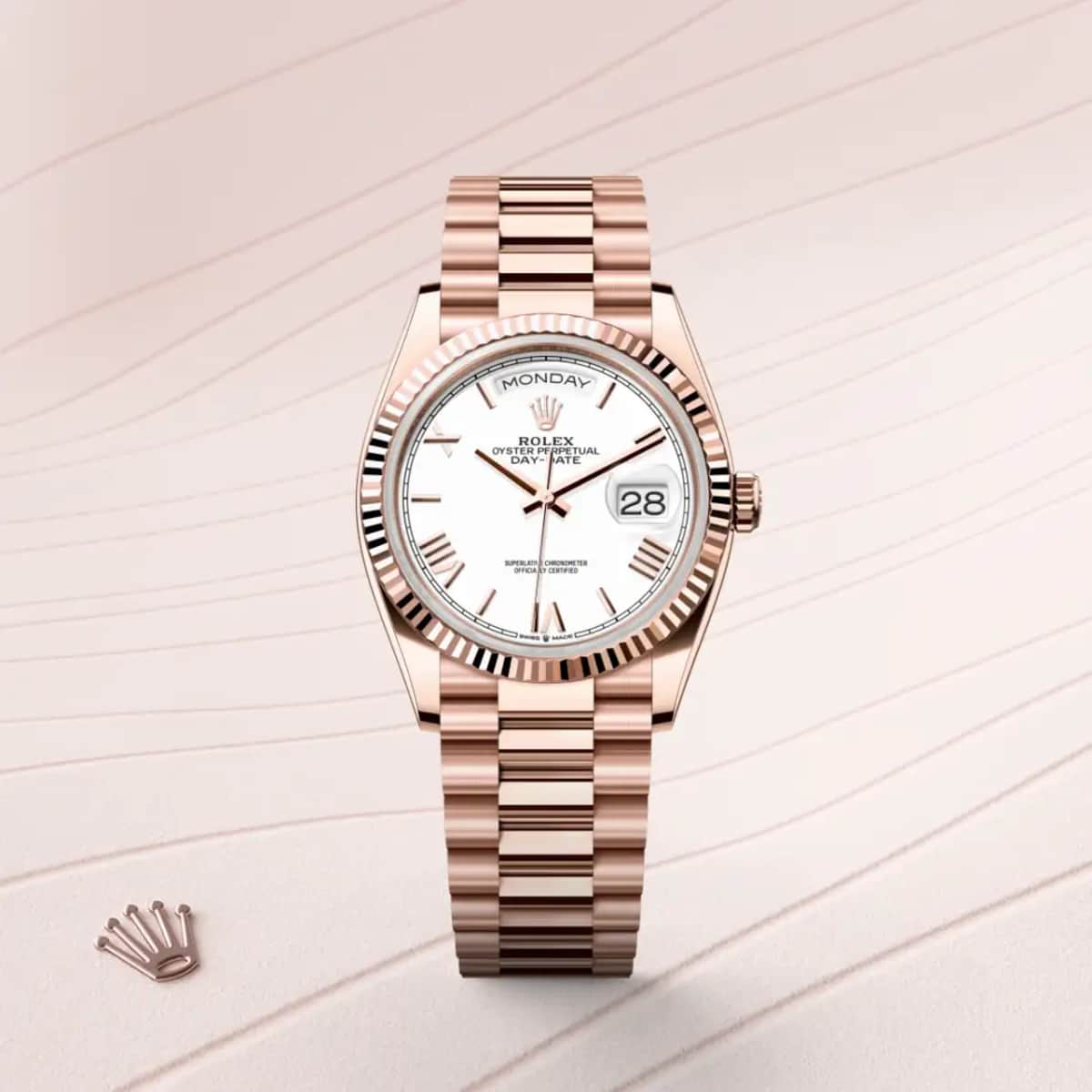Rolex Day-Date 36 in 18 ct Everose gold, M128235-0070 - Bucherer