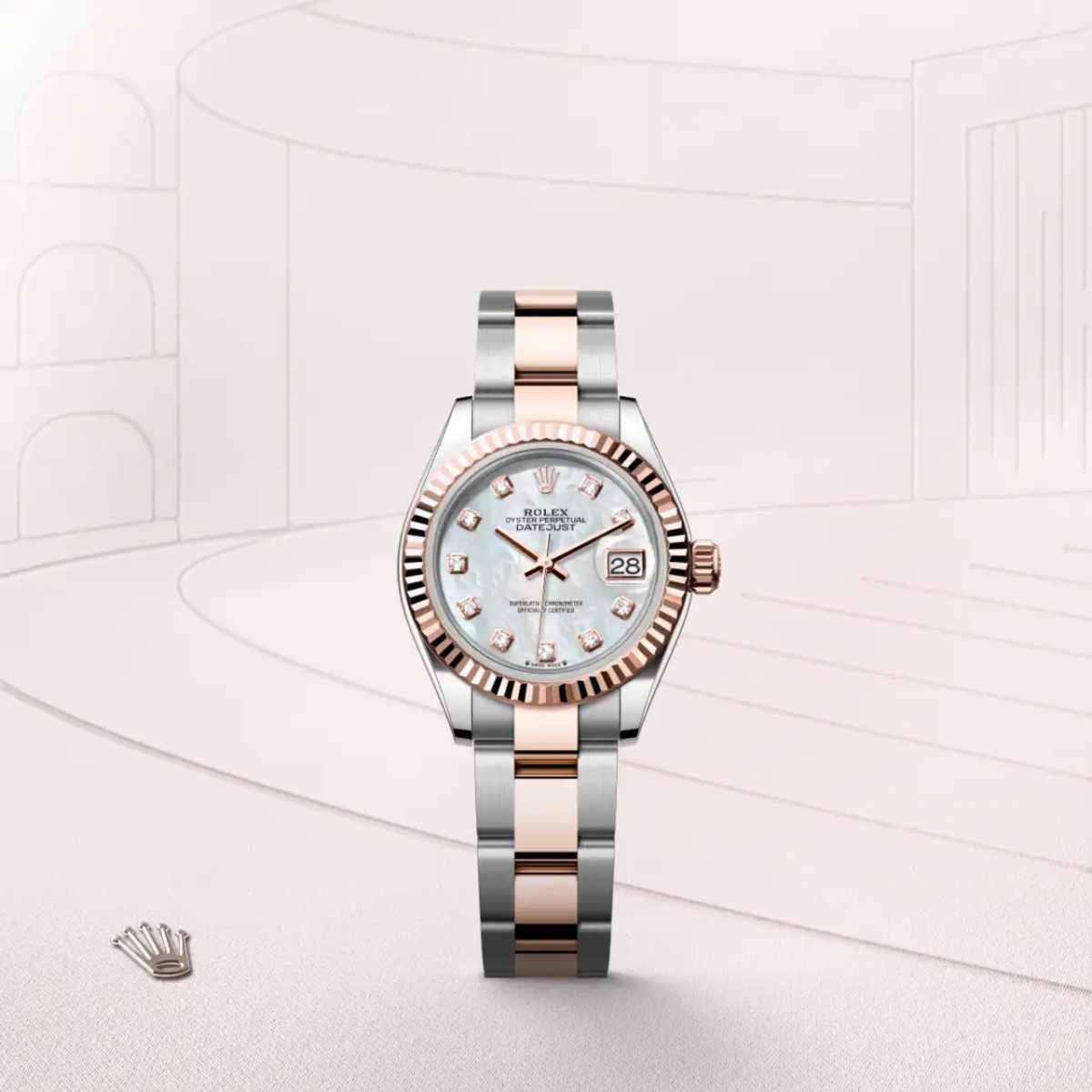 Rolex Datejust 28 in Everose Rolesor - combination of Oystersteel and Everose gold, M279171-0014 - Bucherer