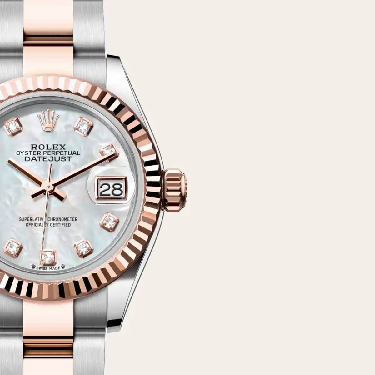 Rolex Datejust 28 in Everose Rolesor - combination of Oystersteel and Everose gold, M279171-0014 - Bucherer