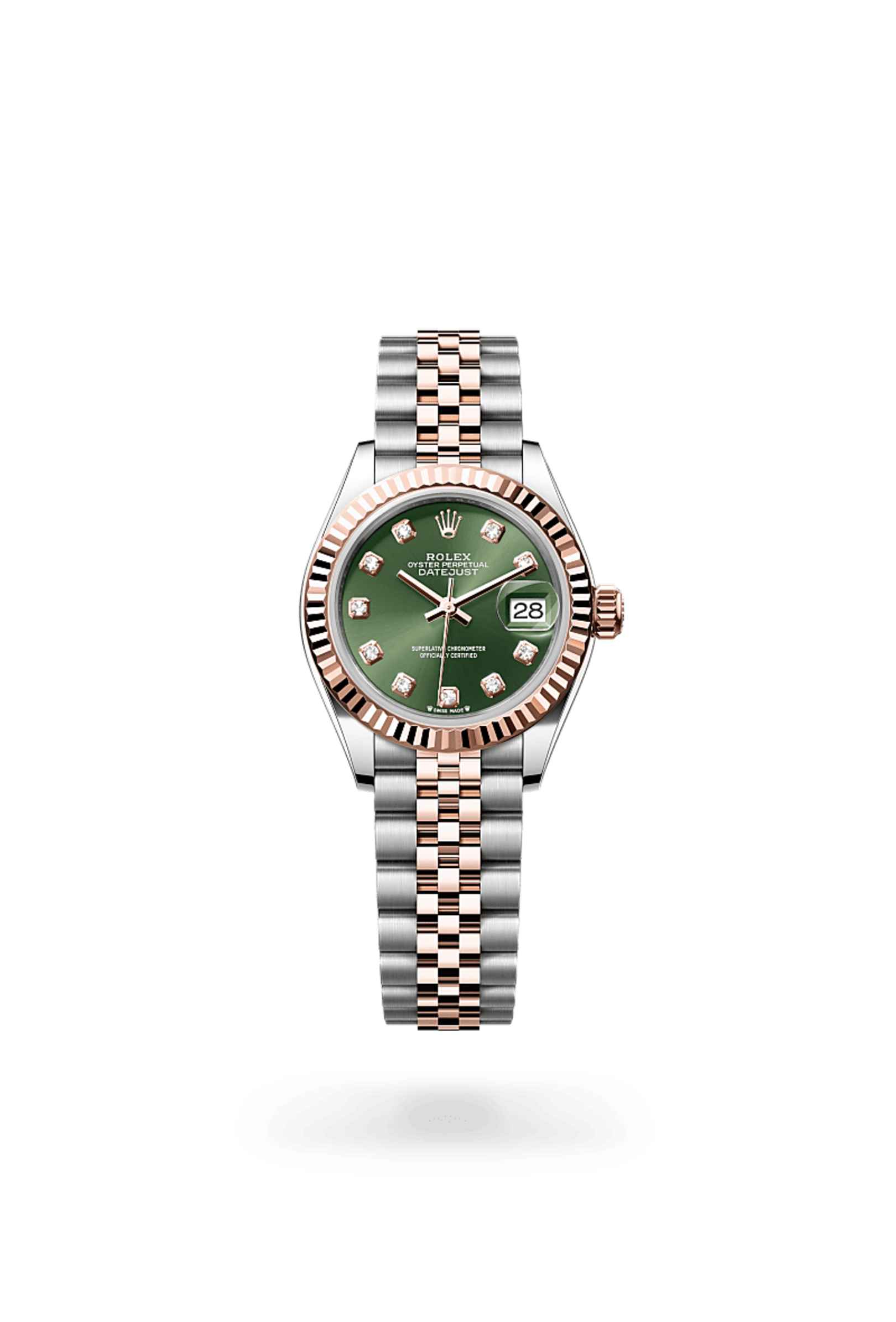 Rolex Lady Datejust 28 in Everose Rolesor combination of Oystersteel and Everose gold M279171 0007 Bucherer Switzerland