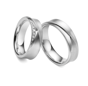 Wedding ring, white gold - Classics, 