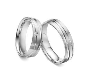 Wedding ring, white gold - Classics, 