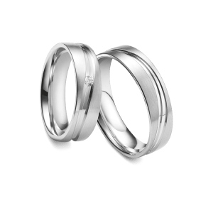 Wedding ring, white gold - Classics, 