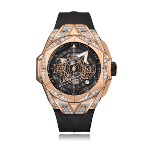 Big Bang Unico Sang Bleu II King Gold Pavé 45mm,