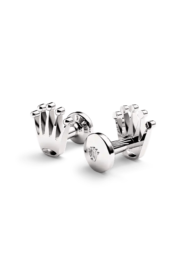 Rolex Accessoires ‘Crown’ cufflinks in White gold, A1019 - Bucherer