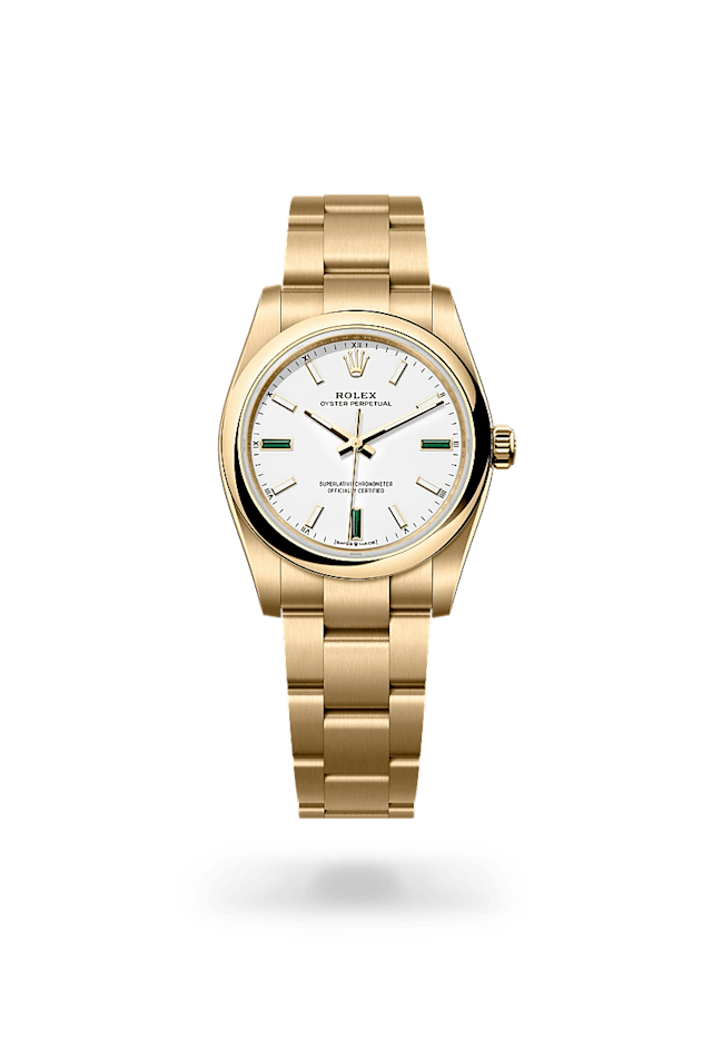 Rolex Oyster Perpetual 34
in 18 ct yellow gold, M124208-0002 - Bucherer