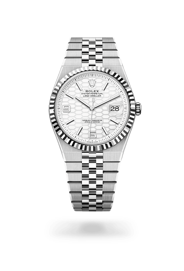 Rolex Land-Dweller 40 in White Rolesor - combination of Oystersteel and white gold, M127334-0001 - Bucherer