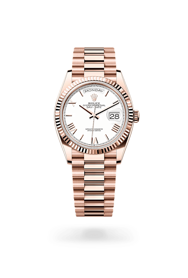 Rolex Day-Date 36 in 18 ct Everose gold, M128235-0070 - Bucherer