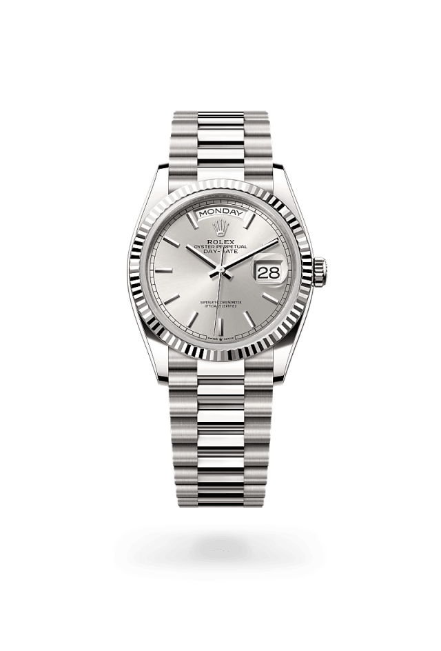 Rolex Day-Date 36 in 18 ct white gold, M128239-0005 - Bucherer