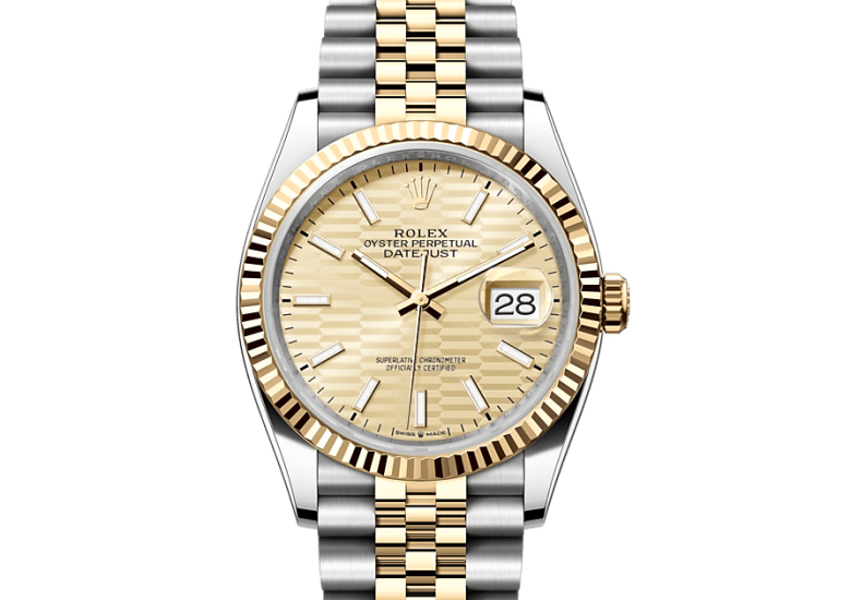 Datejust Rolesor Gg in Gul Rolesor - kombination af Oystersteel og 18 karat gult guld, M126233-0039 | Bucherer Danmark