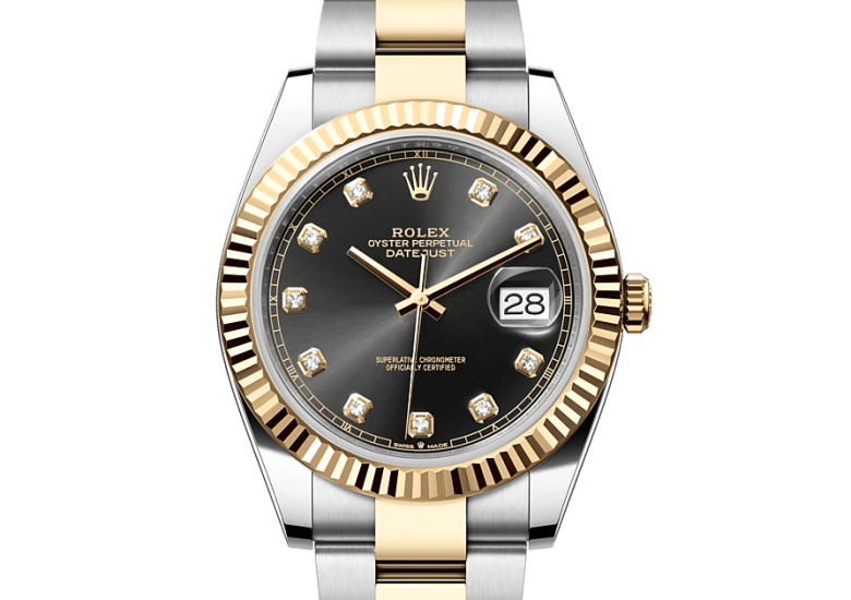 rolex oyster perpetual datejust gold and silver