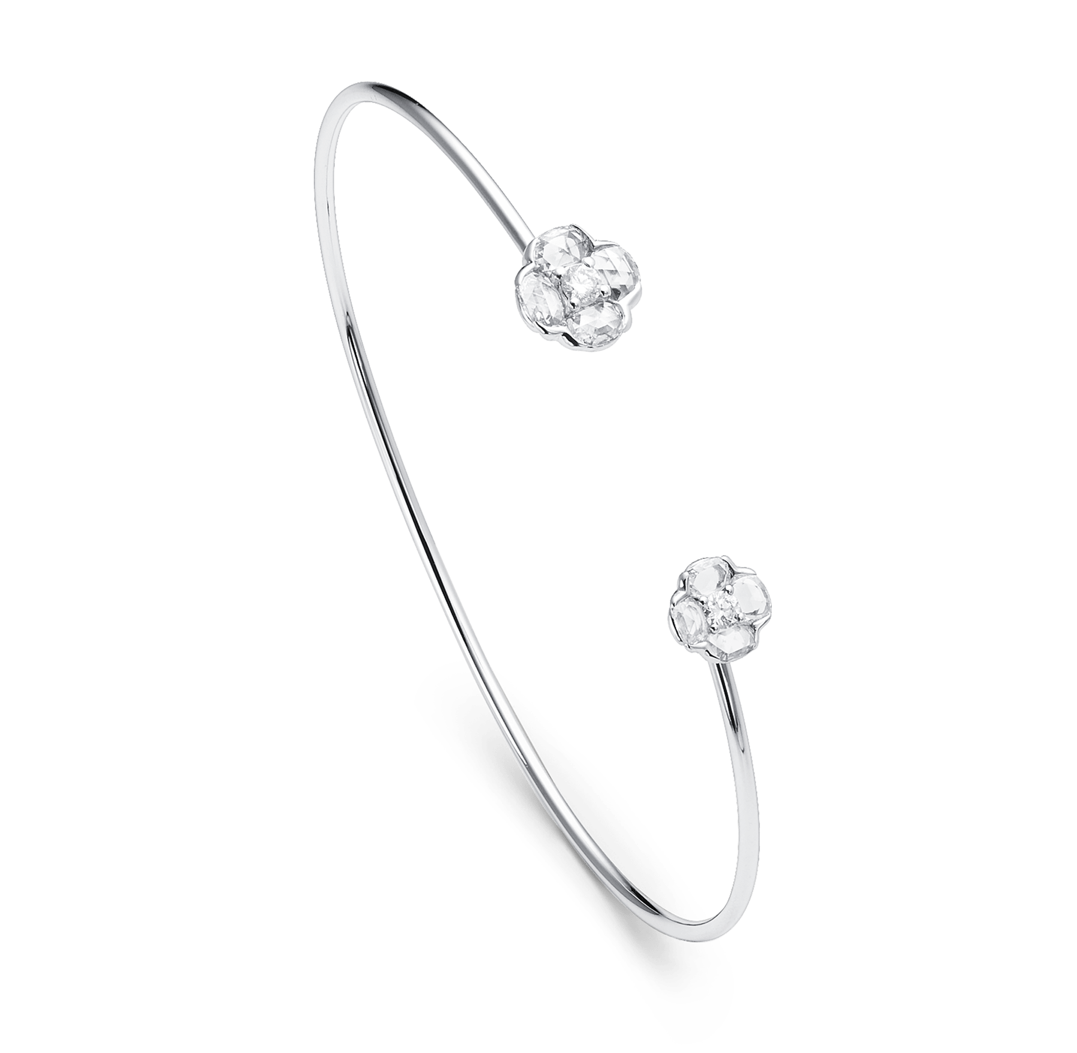 Bangle, white gold - Zen Flowers main image