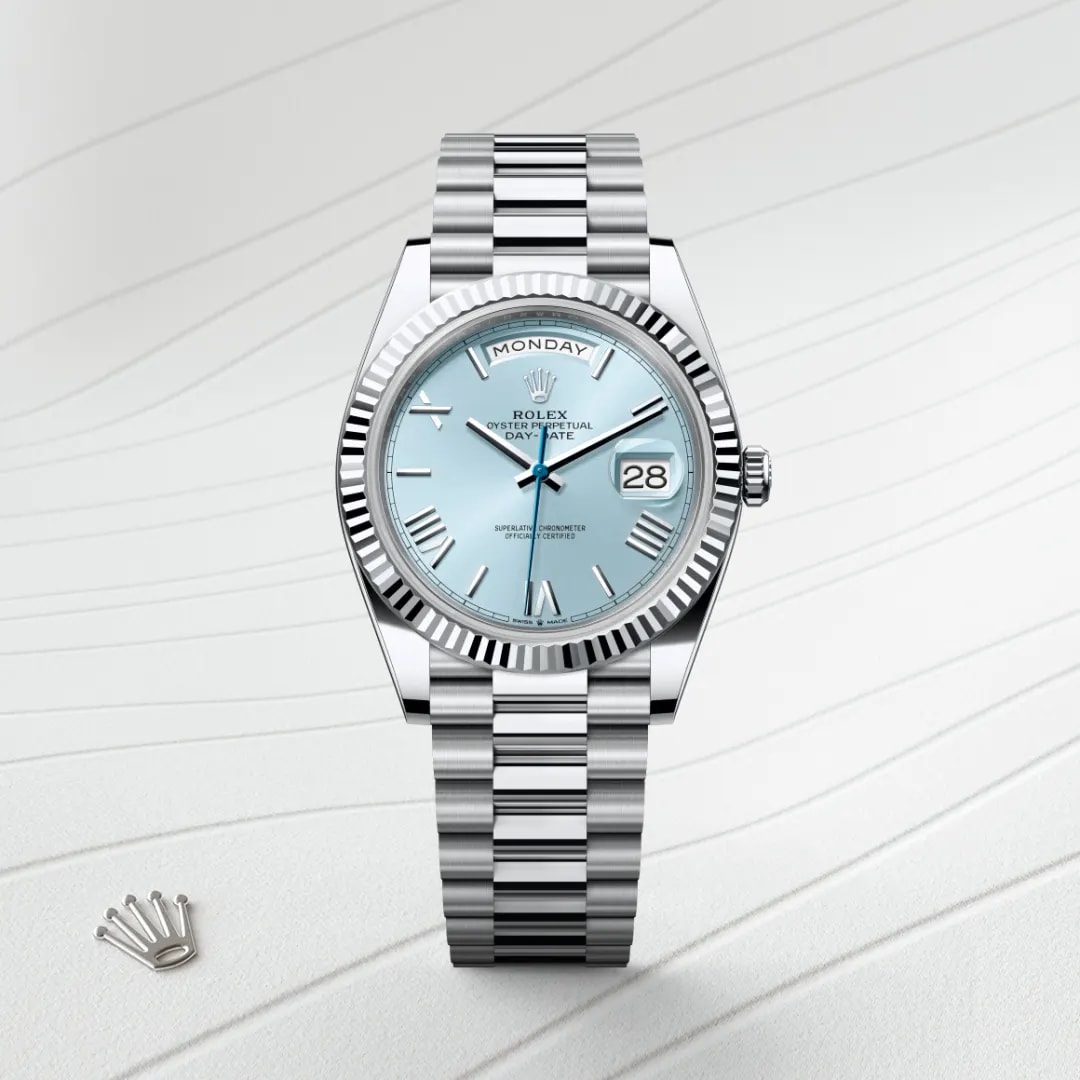 rolex day date platinum fluted bezel