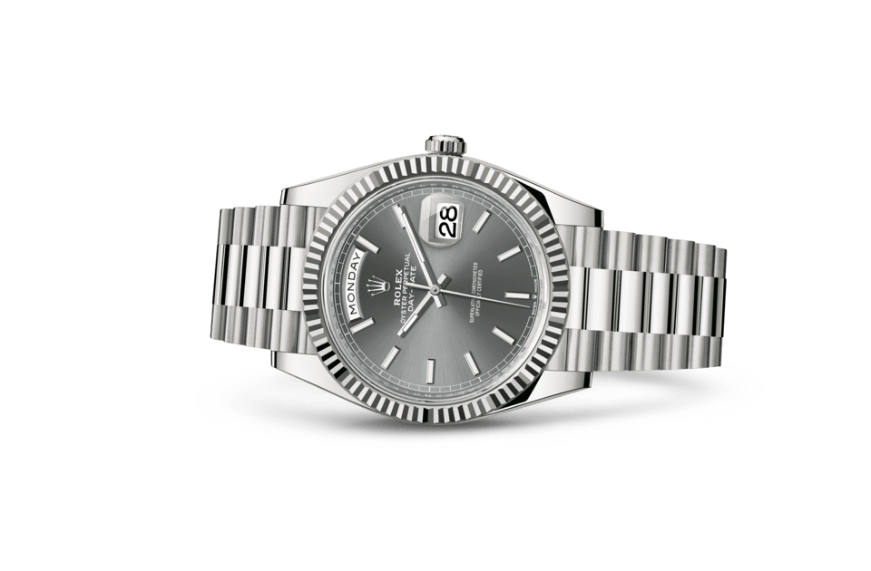 rolex oyster perpetual day date 40 in 18ct white gold