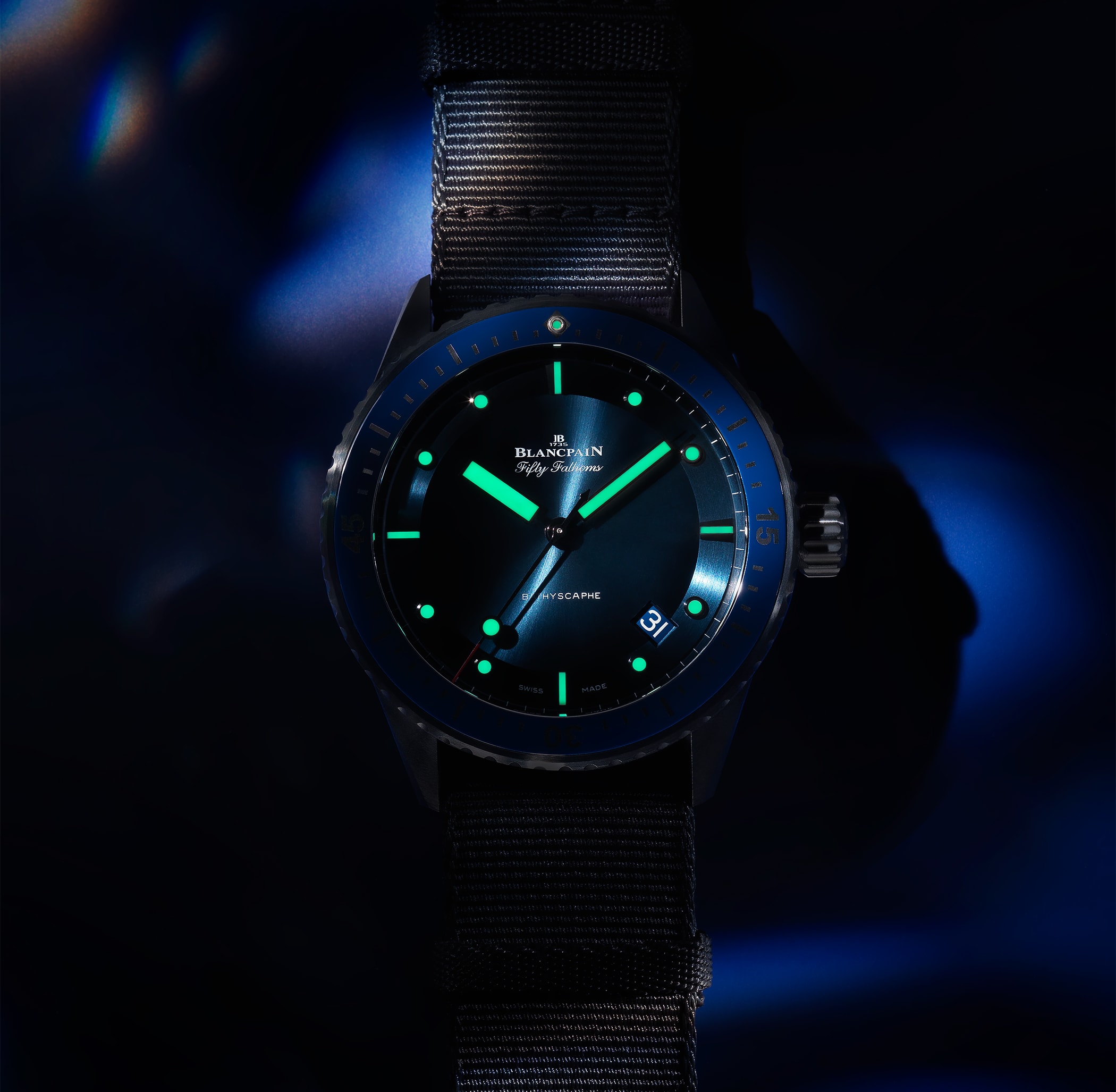 Blancpain fifty discount fathoms blue dial