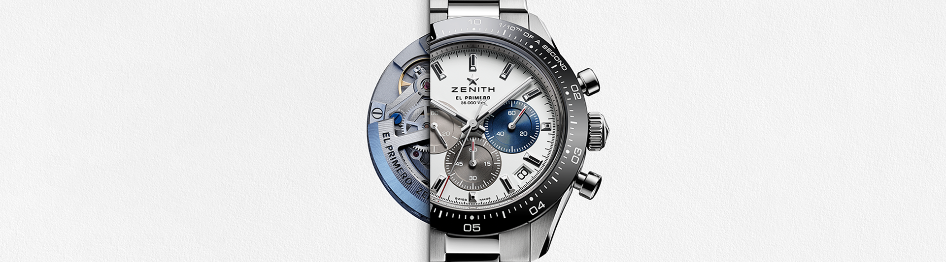 Chronograph, ZENITH Chronomaster Sport, 41 mm, steel,. steel bracelet, with folding clasp, white dial with index, automatic, Cal. El Primero 3600, small second indication, sapphire-crystal.