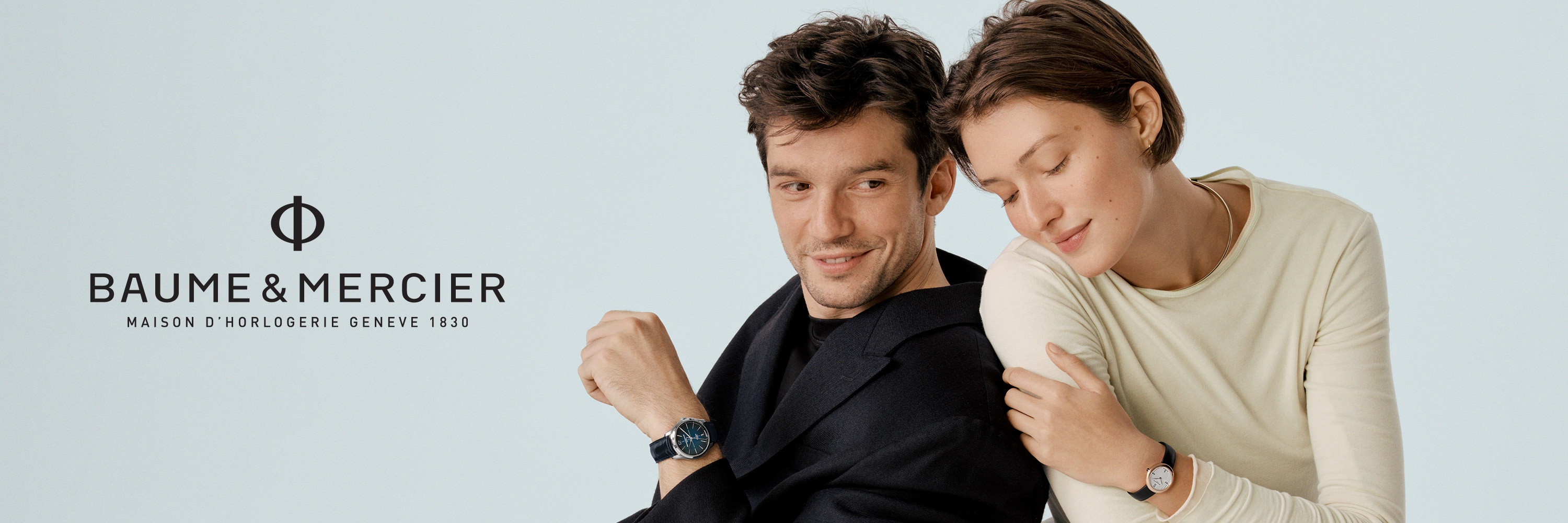 Baume & Mercier Riviera in stainless steel on a woman's wrist.