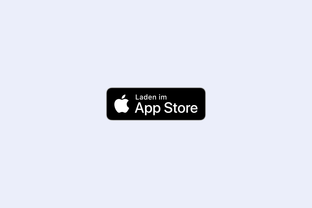 Schwarzer Button mit weißem Apple-Logo und dem Text „Im App Store laden“.